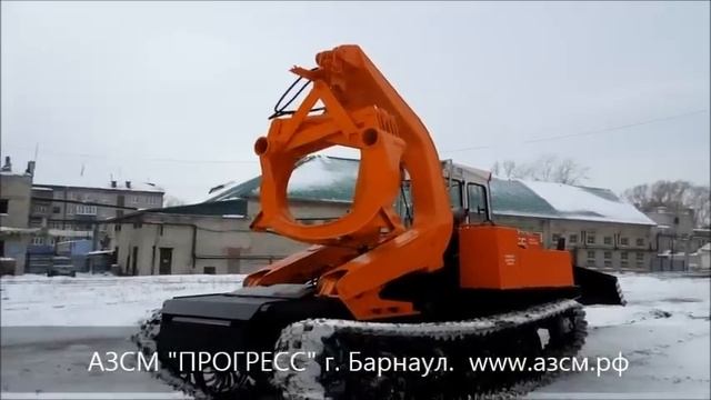 Бесчокерный трелевочный трактор ЛТ-187 на шасси МСН-10 (ТТ-4М). Лесозаготовительная техника.
