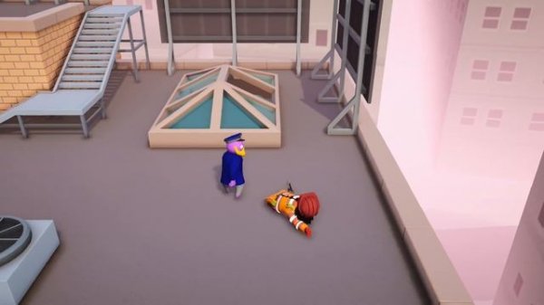 Gang Beasts - Xbox gameplay, two local players gang mode local multiplayer