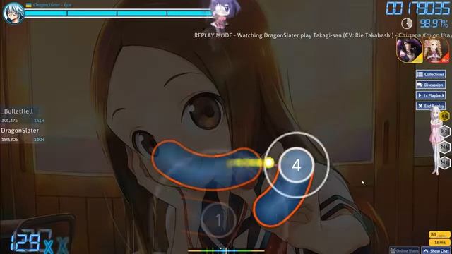 Анимешник играет в osu. Поддразнивание Такаги  Karakai Jouzu no Takagi san HR SD Yasais Normal