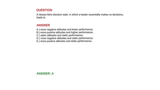 A laissez-faire decision style, in which a leader essentially makes no decisions, leads to смотреть онлайн