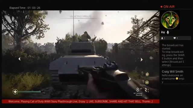 {Ps4 / Playstation 4} Call of Duty WWII Campaign Story Playthrough Live Part 1 смотреть онлайн