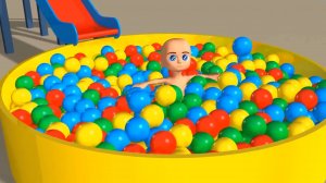 Мультики для малышей учим цвета - прыгаем в басейн с мячиками