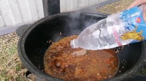 Плов из утки в казане на костре. Безумно вкусно!