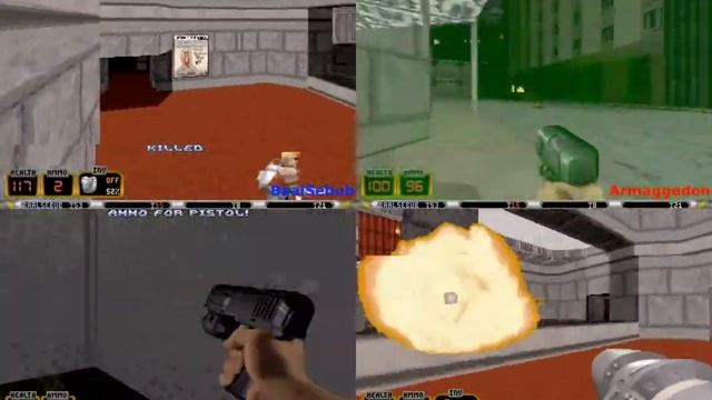 4 player splitscreen retro Dukematch (December 1997) // Duke Nukem 3D - Hollywood Holocaust смотреть онлайн