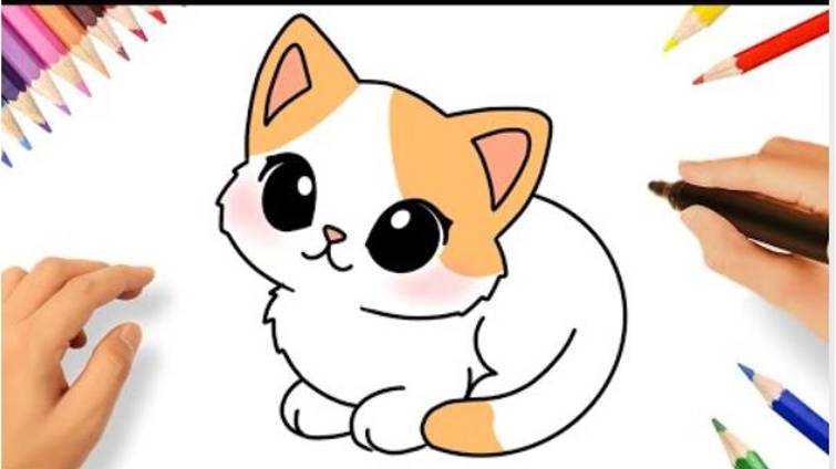 КАК НАРИСОВАТЬ МИЛОГО КОТЕНКА 💟 смотреть онлайн