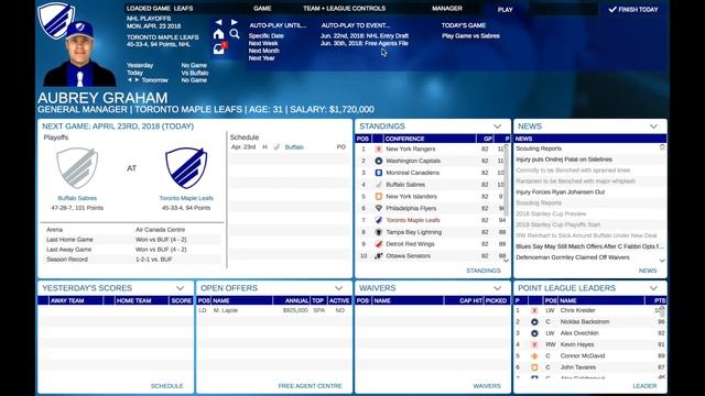Franchise Hockey Manager 2: Toronto Maple Leafs Rebuild - 2018 ECQF [EP8] смотреть онлайн