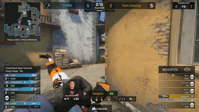 FURIA vs. Yeah [Inferno] Map 1 - Group B - DreamHack OPEN Summer NA 2020 смотреть онлайн