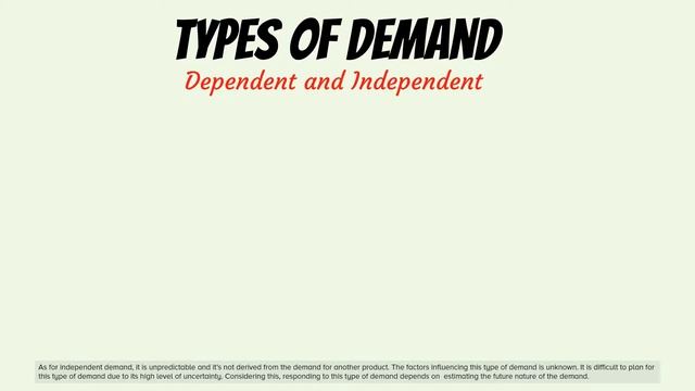 Planning and Controlling of Operations 1   Types of Demand
