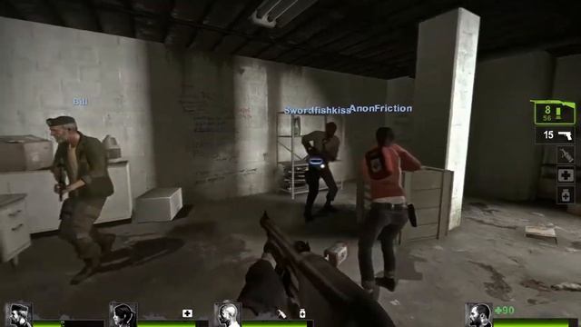 Left 4 Dead Multiplayer Gameplay w/ Turbid TG1, Swordfishkiss, Jus&Buse, AnonFriction, and Bill. смотреть онлайн