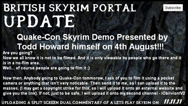 DID U FILM SKYRIM QUAKE-CON DEMO? смотреть онлайн