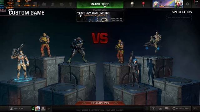 Quake Champions - Me (mpetro) vs. My Brother (upetro) - Team Deathmatch смотреть онлайн