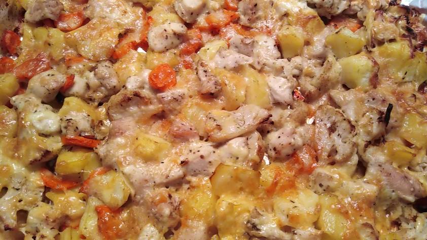 НАИВКУСНЕЙШИЙ УЖИН ИЗ КУРИНОГО ФИЛЕ , КАРТОФЕЛЯ и ОВОЩЕЙ. смотреть онлайн