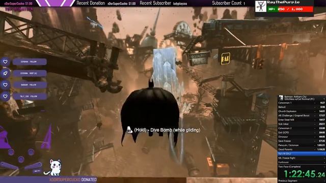 Batman: Arkham City speedrun Normal/glitchless/with Catwoman - 2:50:03 смотреть онлайн
