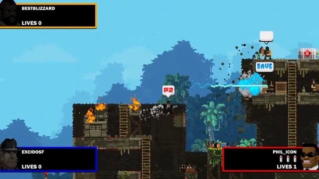 Нелепая смерть 🎮 Broforce coop #2 🎮 PS4 прохождение на русском смотреть онлайн