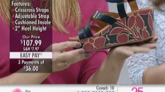 Naya Painted Wedge Sandal with Ankle Strap at The Shopping Channel 580572 смотреть онлайн