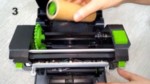 Принтер этикеток TSC TE200_TE300 Desktop Printer_ Loading the ribbon