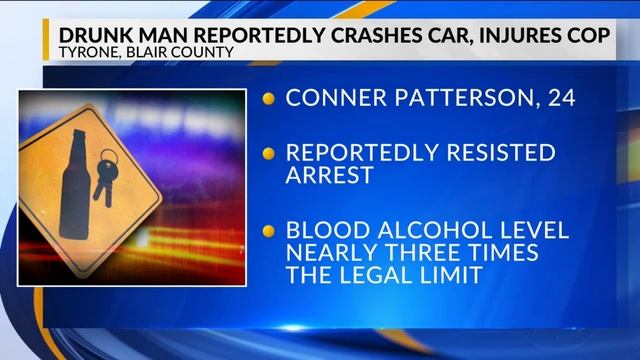 Police: Tyrone man 3x legal limit crashed car, injured cop смотреть онлайн