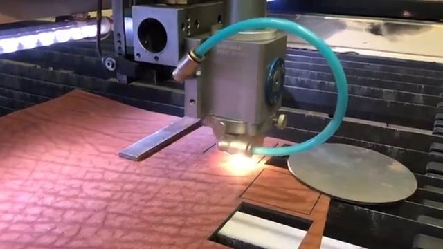 TAULASER 1612M. Резка коричневой кожи 5 мм смотреть онлайн