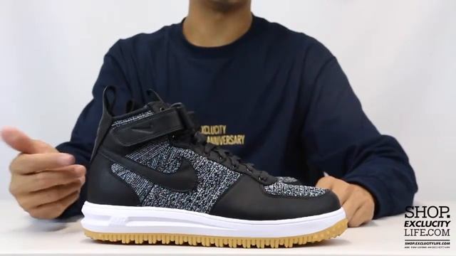 Nike Lunar Force 1 Flyknit Workboot Black White Unboxing Video at Exclucity смотреть онлайн