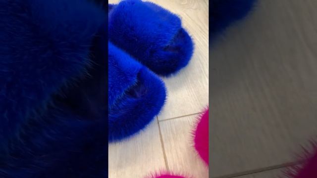 Шлепки из меха норки