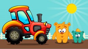 Мультики для детей. Собираем ТРАКТОР и изучаем ОВОЩИ Мультик про машинки, Детские Мультики