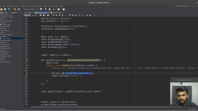 part 2, Build GUI Manually 6, onAction method (javafx software development course in bangla) смотреть онлайн