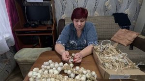 Вот так выглядит яровой чеснок после более года хранения! Кругом снег, а тут красота!