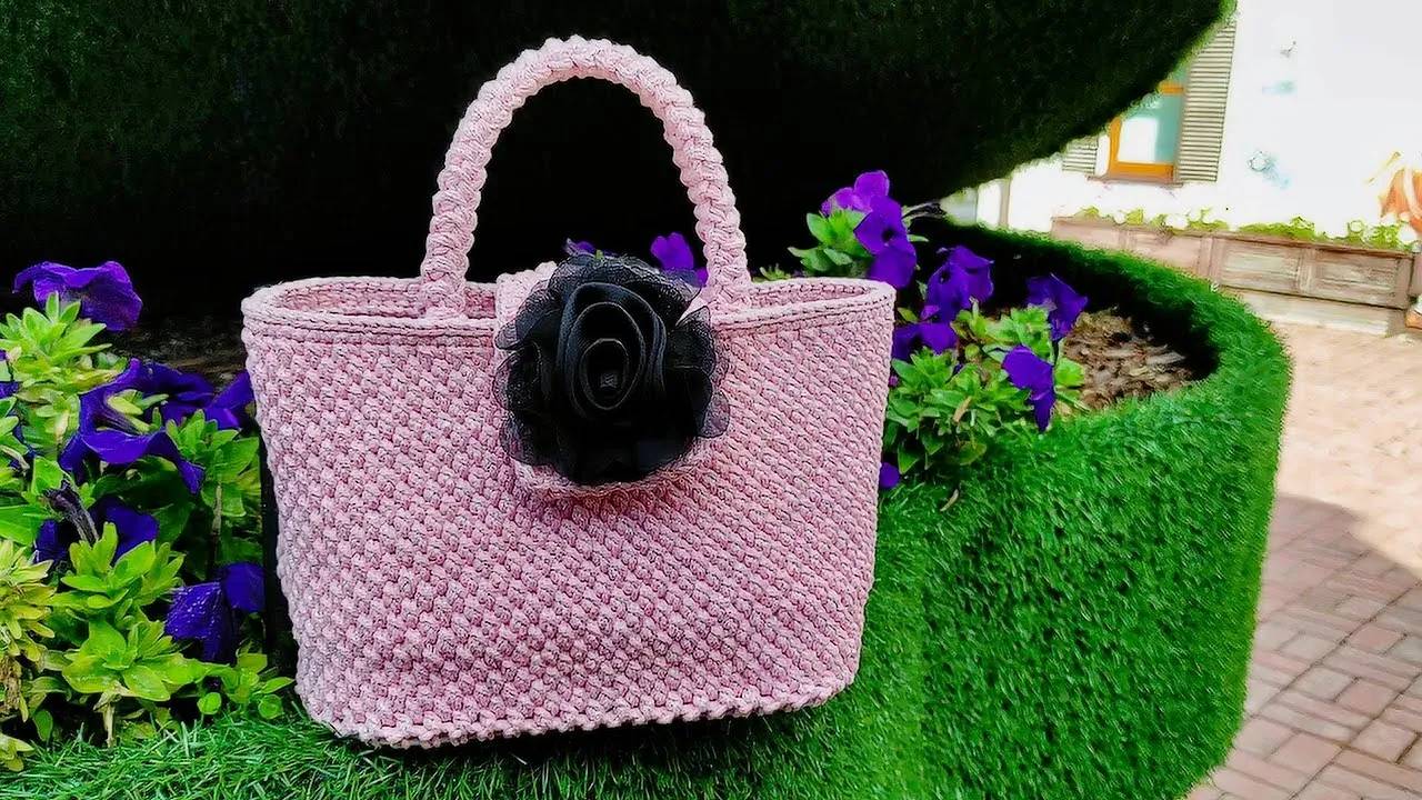 Мини Сумка из пряжи Macrame mini lurex Крючком смотреть онлайн