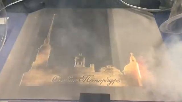 From Saint-P. with love) Гравировка крашеной фанеры поле 500х500. speed 3000 mm/s. #taulaser #laser смотреть онлайн