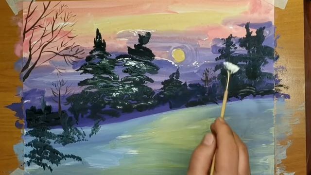 Мастер-класс «Зимний пейзаж» смотреть онлайн