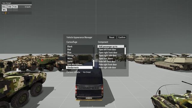 ARMA 3 Vehicle Appearance Manager GUI Demonstration смотреть онлайн