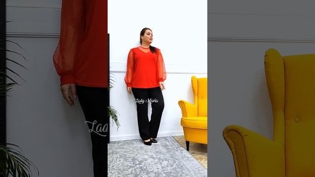 Блузка с фатиновыми рукавами "горошек" смотреть онлайн