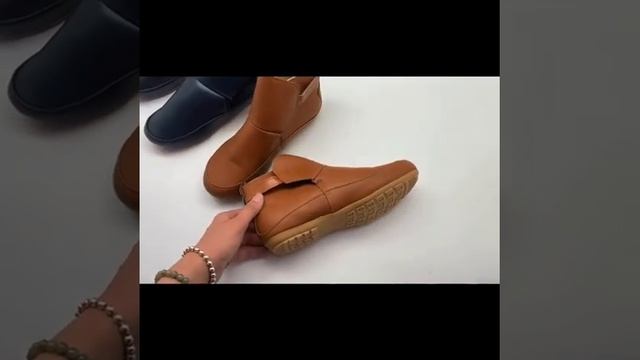 Autumn winter new style leather comfortable non-slip platform boots women's casual shoes смотреть онлайн