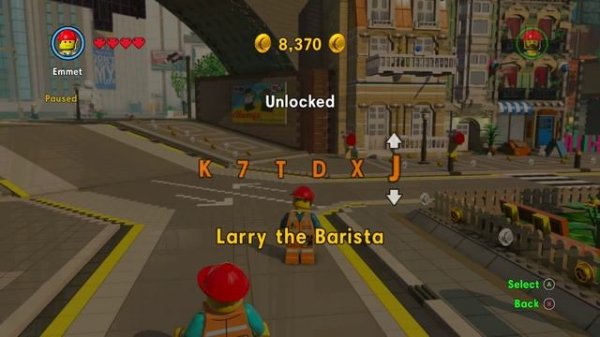 LEGO Movie Videogame-Cheat Codes-Character Unlocks
