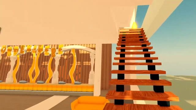 (For Sale!) Low Poly Orange And White Themed Cafe.