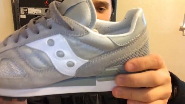 Saucony Shadow Originals "Cool Grey" W/ On Foot