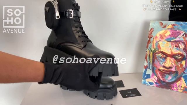 Prada brushed rois leather and nylon Monolith boots смотреть онлайн