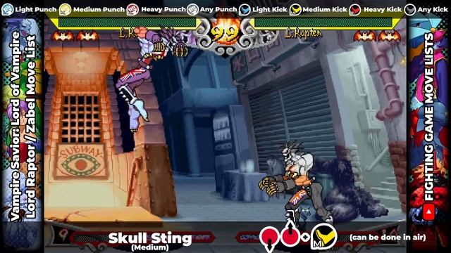 LORD RAPTOR / ZABEL MOVE LIST - Vampire Savior: Lord of Vampire (VSAV / Darkstalkers 3) смотреть онлайн