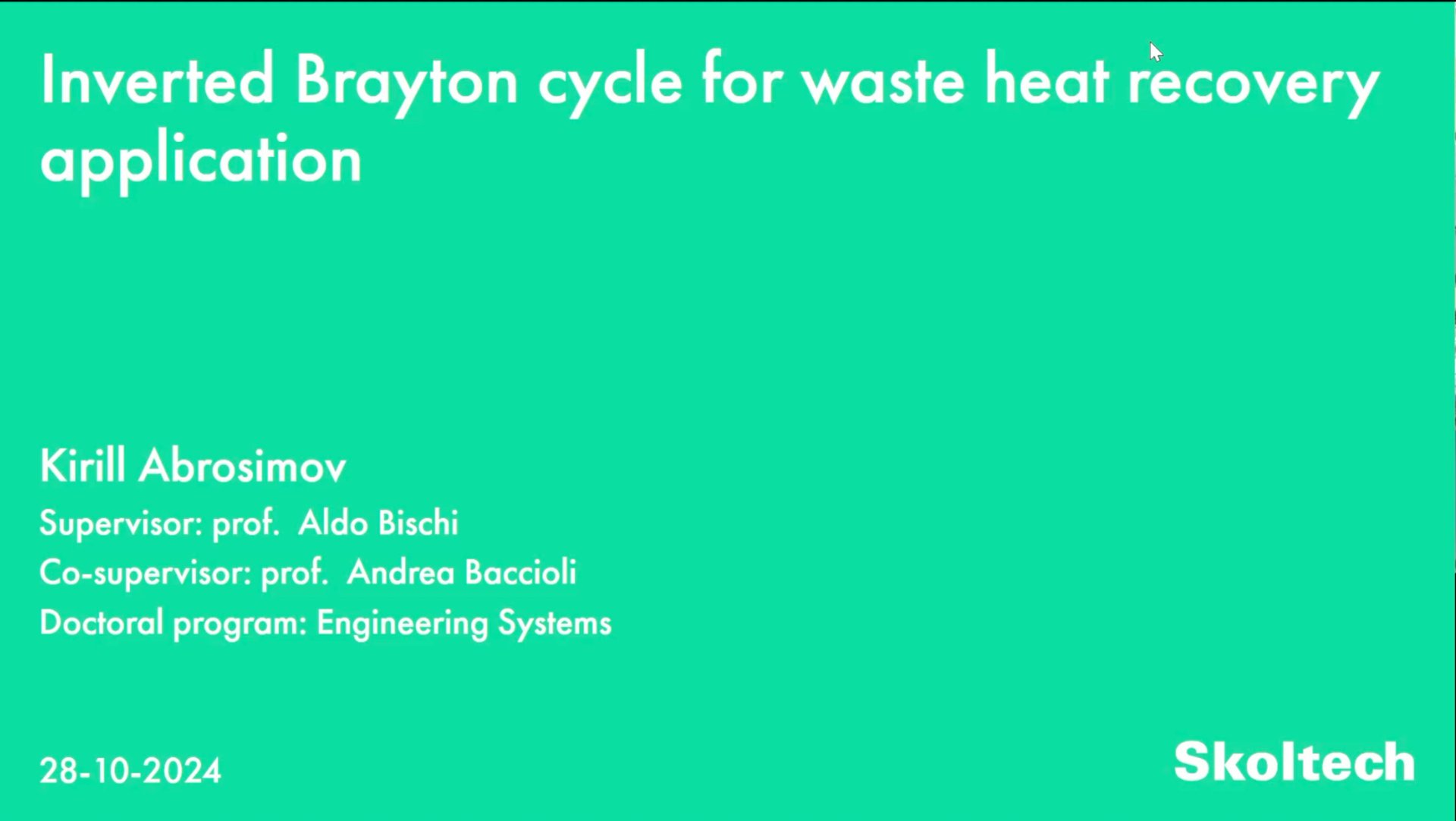 PhD Thesis Defense. Kirill Abrosimov