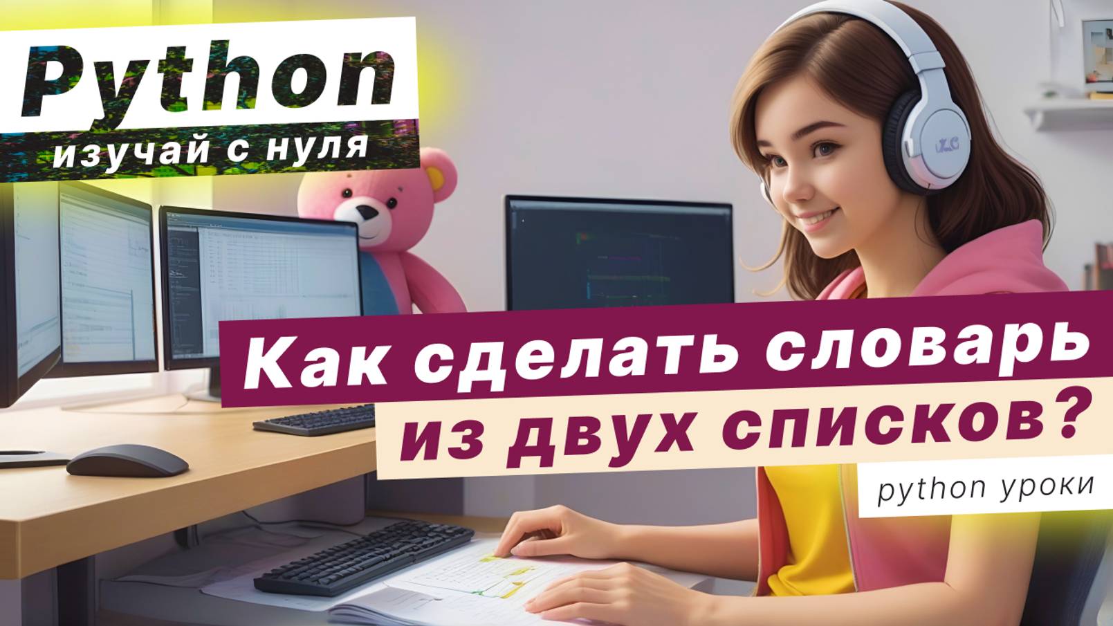 Как сделать словарь из двух списков Python? смотреть онлайн