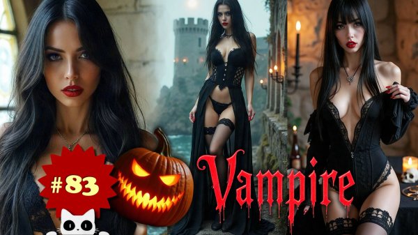 #83 ❤ Vampire | Halloween | AI ART Lookbook | Cute 19-Year-Old Girl