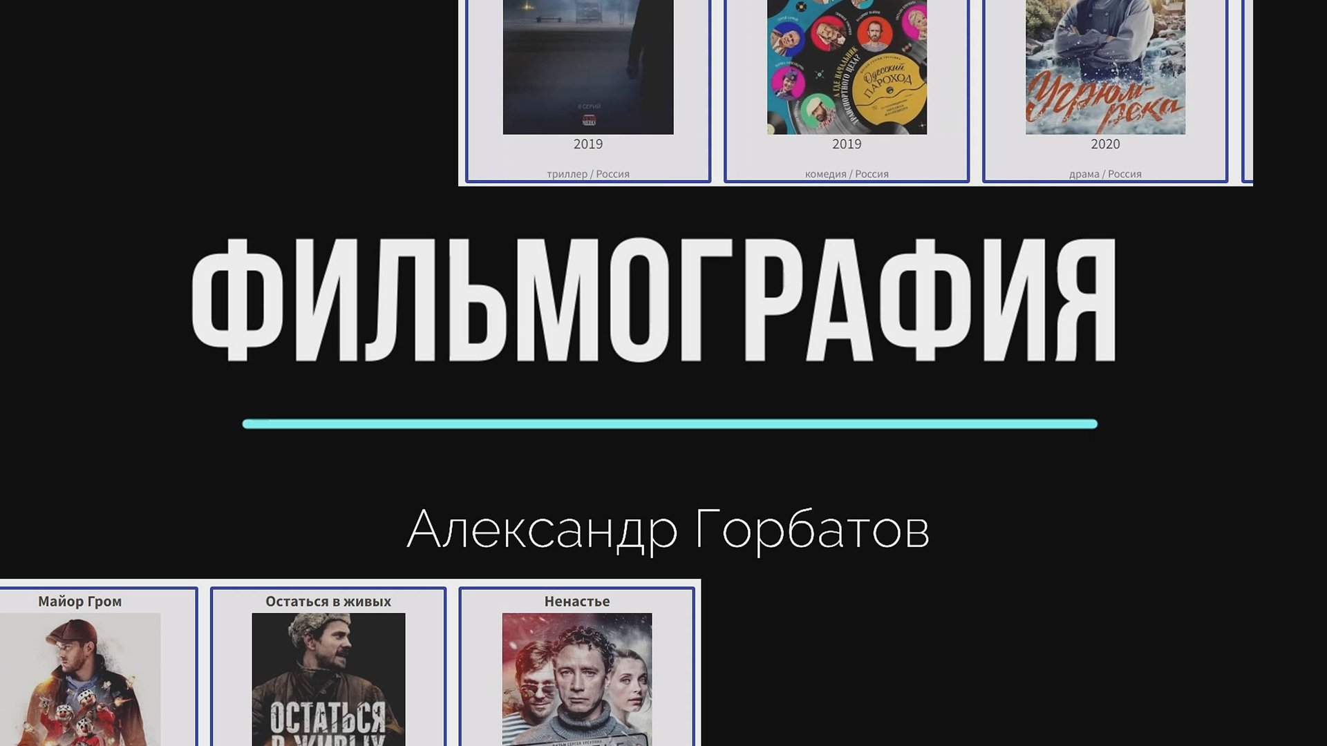 В каких фильмах снимался Александр Горбатов смотреть онлайн