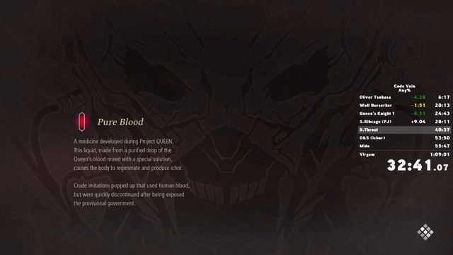 Code Vein Any% Speedrun | 1h 06min 16s