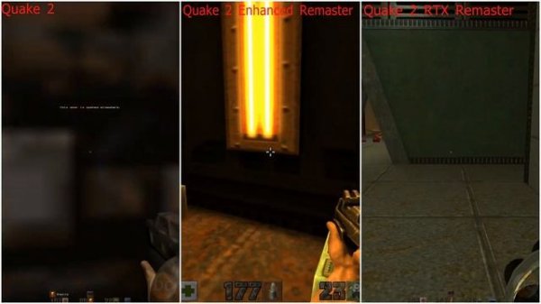 QUAKE II DIRECT COMPARISON🤖QUAKE 2 ENHANCED REMASTER vs. RTX REMASTER vs. OLD/NORMAL - No Commentar