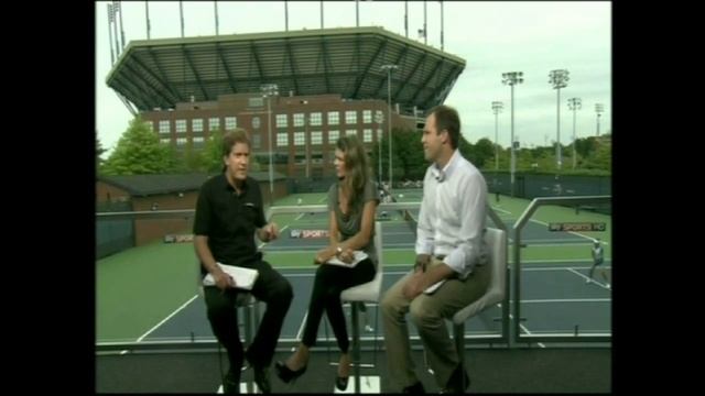 Annabel Croft wearing black patent platform peeptoe stilettos 05.09.2010. смотреть онлайн