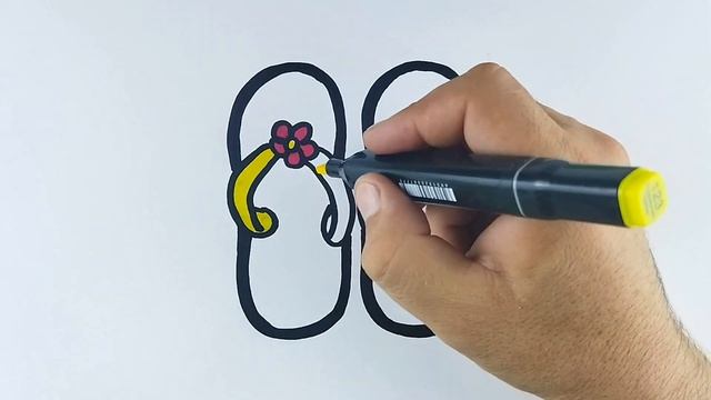 Bolalar uchun oyoq kiyim rasmini chizish/Draw a slippers picture for children смотреть онлайн