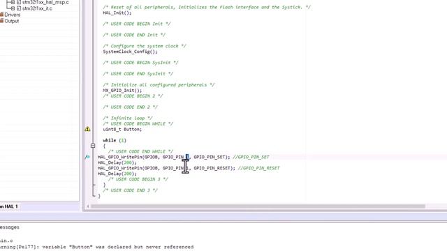 Урок по STM32 N21 HAL порты ввода вывода
