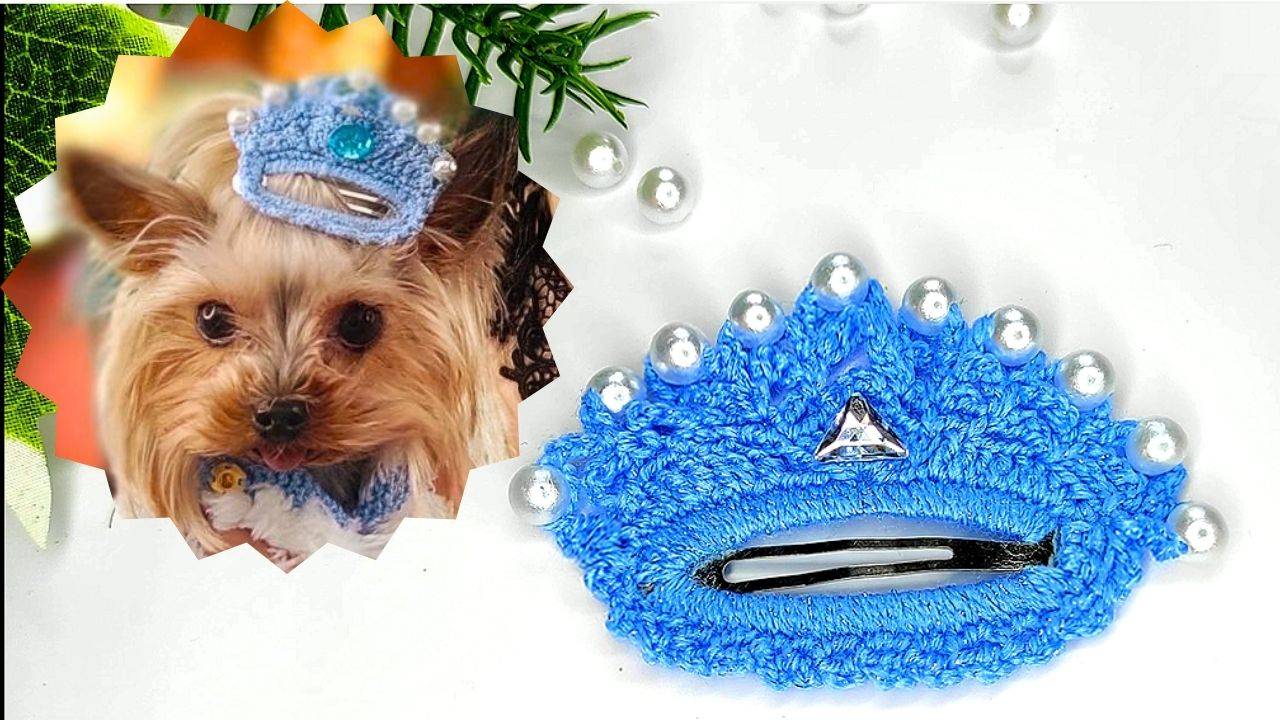 Мастер-класс: Вяжем крючком заколку "Снегурочка" клик-клак для собак ❄️ смотреть онлайн