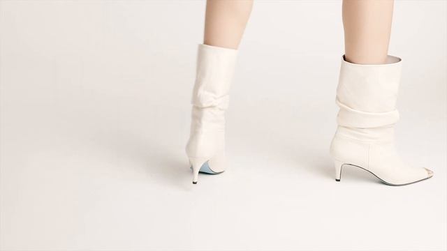 Ботильоны со сборками из натуральной кожи FRATELLI RUSSO (SARA 967 белые) смотреть онлайн