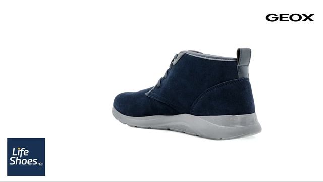 Geox U Damiano G Navy Ανδρικά Ανατομικά Δερμάτινα Μποτάκια Μπλε (U16ANG 00022 C4002)